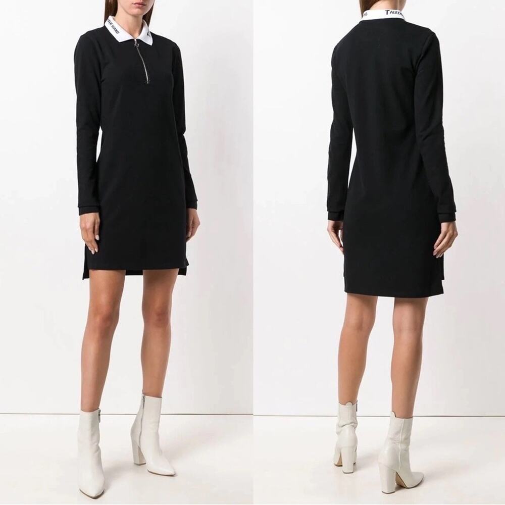 T By Alexander Wang Cotton Pique Polo Short Zip-Front Shirtdress size Medium